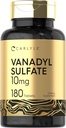 Carlyle Vanadyl Sulfate 10mg | 180 Tablet Kapslid | kroompikolinaat | Taimetoitlane, mitte-GMO, Gluteenivaba täiendus