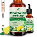 Kortisooli täiendus Vedelad tilgad, 17-in-1 kortisooli detox w. Magneesiumglütsinaat 400mg Ashwagandha, L-Theanine, fosfatidüülseriin, hormoon Tasakaalustatud naistele, meeleolu fookus, unetoetus
