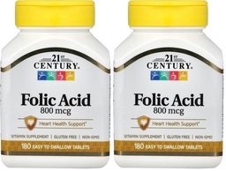 21. sajand 800 mcg foolhappe tabletid, sorteeritud, 180 loendurit (2. pakend)