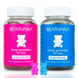 BEARVANA Top & virsikutoetus Combo Pack Gummies naistele | 9 taimset ekstrakti, sealhulgas lambaläätse, maka ja apteegitill | Olulised vitamiinid | Berry Flavor | 2-Pack (120 Gummies)
