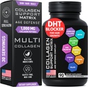 Vanusekaitse Ilu kollageen Matrix - 2000mg Multi kollageen Biotin Keratin Hüaluroonhape Saw Palmetto Vitamiin C Supplement Complex - DHT Blocker meestele ja naistele juuste kasvu - 90 gluteenivaba kapslid