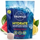 TruWild loodusliku hüdratsiooni pulber nullsuhkruga, Veganelektrolüüdid + Aminohapped, igapäevaseks kasutamiseks mõeldud taaskasutusjook, post-treeningu lihaste tugilisa magneesiumiga (Watermelon Lemonade)
