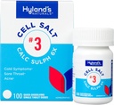 Hylandi rakusool No. 3 Calc Sulph 6X tabletid, külma leevendamine, looduslik homöopaatiline külma leevendamine, valulik kurk, akne, kiire lahustuv tablett, 100 loend