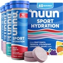 Nuun Sport elektrolüüt tabletid magneesiumi, kaltsiumi, kaaliumi, kloriidi ja naatriumi, gluteenivaba ja vegan, segatud maitsed, 4 Pack (40 Servings Total)