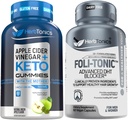 Herbtoonika ACV Keto Gummies with The Mother & Keto BHB | Apple Sider Äädikas Gummies - Korea Punane Panax Ginseng 1500mg - Foli-Tonic DHT Blocker & Hair Loss Supplement | Juuste hõrenemine Ravi