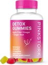 Pink Stork Detox Gummies, Apple Siider Äädikas Gummies koos ingveriga, et aidata toetada puhumist, soolestiku tervist ja seedimist, närimistable ACV Gummies - 44 Count, 1 pakend, 0,3 naela