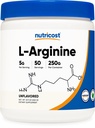 Nutrikost L-arginiin (250 grammi) - puhas L-arginiinpulber - 5000 mg ühe serveerimise kohta; 50 serveerimist