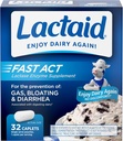 Lactaid Fast Act Laktoositalumatuse leevendamise kapslid laktaasi ensüümiga, 32 reisipakendit 1-ct.