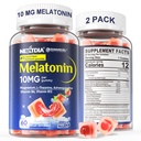 2 Pack Sugar Free Melatoniin Gummies 10mg 20mg Magneesium Glütsinaat Melatoniin täiskasvanutele, Ashwagandha, L-Theanine, B6, B12, Sidrun Balm ja kummel sügavaks lõõgastumiseks, Antioksüdant, Vegan, 120 päeva