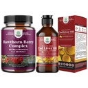 Bundle of Extra Strength Hawthorn Berry Capsules Hawthorn Extract Digestion and Heart Health Supplement and Iceland Cod Maks Oil Vedel Wild Caught Nordic Omega 3 Fish Oil Vedel täiskasvanutele ja lastele