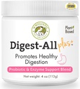 Wholistic Pet Organics Probiootikumid koertele seedetrakti ensüümide ja prebiootilise kiudainega - 4 Oz - igapäevane kassi ja koera probiootikumid seedetrakti tervise jaoks, kõhulahtisusevastane ja soolestiku tugi - looduslik pulbrilisa