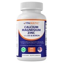 Vitamaatiline kaltsium Magneesium Tsink D3 Boor | 365 kaetud tabletid Täiendus | Kaltsium 1200 mg, magneesium 420mg, tsink 25mg, vitamiin D3 1000 IU, boor 1 mg | Mitte-GMO | Gluteenivaba | Valmistatud USAs