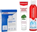 AMERIGEL Kokku Esmaabi Bundle - 1 oz. Hydrogel Haava Kleitmine, 7,1 oz. Soolahaava pesu, 2x2 Piiratud Gauze Dressing