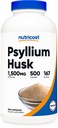 Nutricost Psyllium Husk 1500mg Per Serving, 500 Kapslit - Mitte-GMO & Gluteenivaba