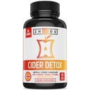 Zhou Cider Detox - Õunasiidri äädikakapslid emaga, toored looduslikud ACV pillid naistele ja meestele, taimse kompleksi täiendus kurkumi ja Cayenne Pepperiga - 60 vegankapslit