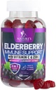 Immuunsüsteemi tugikummid Elderberry ekstraktiga - Sambucus Elderberry Gummy koos tsingi ja C-vitamiiniga, looduslik Vegan Immune Support Supplement täiskasvanutele ja lastele, Gummy Elder marja vitamiinid - 120 Gummies