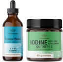 HERBAMAMA Sidrun Balm ja joodikomplekt - sidrunpalsami tinktuur 4 fl oz & kaaliumjoodikummies - vegan, GMO-vaba, alkohol ja želatiinvaba - 2 Pack