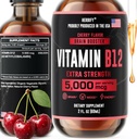 HERBIFY Vitamiin B12 Metüülitud multivitamiinid Energialisandid naistele ja meestele - Vedel B12 Vitamiinid 5000 Mcg Metüülkobalamiin - Energiatoetus ja immuuntervise Vedel Vitamiin 2 Oz