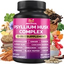 BMVINVOL Psyllium Husk, Slippery Elm, Cascara Sagrada, Fenugreek, Berberine, Kaneel, Kurkum + 5 Mores - Immuunsüsteemi tugi ja seedetrakti tervise täiendus - 90 kapslit