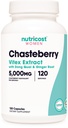 Nutricost Chasteberry Supplement for Women 120 Capsules, 5000mg ekvivalent per Serving (alates 500mg 10: 1 Extract), koos Dong Quai & Ginger Root Extract, Taimetoitlane, Gluteenivaba & Non-GMO