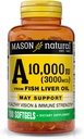 MASON LOODUSLIK A-vitamiin 3000 mcg (10 000 IU) kalamaksaõlist, toetab visiooni ja immuunsüsteemi tervist, 100 Softgels