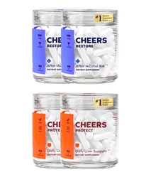 Cheers Maks Combo | Restore + Protect | Toetage oma maksa ja tunnete end pärast joomist paremini | DHM, L-tsüsteiin, piimaohakas, viigiline pirn, B-vitamiinid | 24 annust taastada, 60 annust Kaitse | Toidulisandid