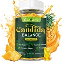 Candida Support Oregano Oil Gummies, Candida Cleanse Detox Supplement for Women & Men, Support Gut Health & Immune Support, Natural Ananassimaitse, 60 Count
