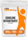 BulkSupplements.com Koliini bitartraadi pulber - koliinilisandid - maitsestamata & gluteenivaba, 600mg ühe serveerimise kohta, 500g (1,1 naela) (pakk 1)