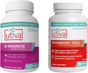20% Bundle Utiva Cranberry PACs 30 Vegi Capsules Jõhvikalisa kuseteede Tervis naistele ja meestele + Utiva D-Mannose 500mg 120 kapslit Loomulikult loputa põis ja kuseteede