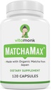 MATCHAMAXTM Orgaaniline Jaapani Matcha Kapslid - Puhas Orgaaniline Matcha Roheline Tee Pills sile Zen-like energia ja loodusliku meeleolu Boost - Vegan Matcha täiendus pakendatud Antioksüdandid - 120ct