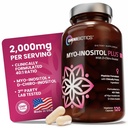OmniBiotics Myo-Inositool & D-Chiro Inositool Supplement koos 40: 1 suhe hormooni tasakaalu naistele - Naiste täiendus toetada reproduktiivtervise ja munasarjade funktsiooni. Mitte-GMO - 120 vegankapslit
