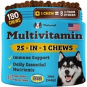 Natural Dog Company 25-in-1 multivitamiini närimiskoogid koertele - 180 Count Value Pack - Daily Soft Dog vitamiinid koos antioksüdantidega, tsink ja foolhape - toetab liigeseid, nahka ja katet, immuunsust ja südame tervist
