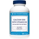 Kaltsium (karbonaat) 1200mg - mineraalne oluline tervete luude ja hammaste jaoks, 100% päevane väärtus - lisatud 400 IU D-vitamiini, mis aitab imenduda (120 Softgels) vitamiini Shoppe