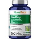 NusaPure Sea Kelp Natural Iodine 325mcg 10: 1 Extract, 65 mg ekvivalentne 650 mg Capsule 200 Count (Non-GMO, Vegan)