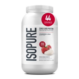 Isopure Zero Carb 100% puhas vadak Isolaatvalgu pulber, laktoosivaba, gluteenivaba, vitamiinide, maasikate ja kreemiga, 25 g valku serveerimise kohta, 3 lbs, 44 serveerimist (pakendamine võib varieeruda)