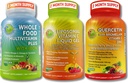 Immuun-, energia- ja terviklik multisüsteemne tugitrio - liposomaalne C-vitamiin 1100mg vedelgeel + kvertsetiin koos bromelaiini, tsingi ja C-vitamiiniga + igapäevane multivitamiin rauaga - mitte-GMO, puhas etikett