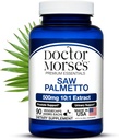 Doktor Morse's Saw Palmetto 10: 1 ekstrakt 500mg, mis vastab 5000mg, eesnäärme tervise tugilisandid meestele ja naistele - FDA-registreeritud, NSF-sertifitseeritud rajatis - ekstra tugevus valem - 90 kapslit