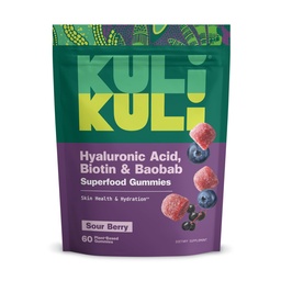 Kuli Kuli Super Gummies - Naha täiendused Baobabi, Elderberry ja Biotin - aitab toetada naha tervist - 60 mitte-GMO, Gluteenivaba Gummies