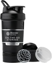 BlenderBottle Shaker pudeli koos pillide korraldaja ja ladustamiseks valgu pulber, Classic V2 ProStak System, 22-Ounce, Midnight Black