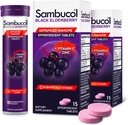 Sambucol Black Elderberry Tablets with Vitamin C & Zinc - Immune Support Supplement, Black Elderberry with Zinc and Vitamin C Effervescent Tablets, High Antioxidants, Drink Fizzies- 30 Count