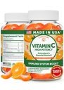 Lunakai USA valmistatud kõrge potentsi C-vitamiini kummid täiskasvanutele ja lastele - 300mg immuunsüsteemi tugi - Non-GMO, Vegan, maitsev Orange Maitse, 60ct
