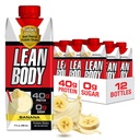 Lean Body Ready-to-Drink Banaanivalgu loksutamine, 40 g valku, vadakusegu, 0 suhkur, gluteenivaba, 22 vitamiinid ja mineraalid, 17 Ounce (ringlussevõetav karp & kanad - pakend 12) LABRADA