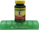 Spring Valley E-vitamiini toidulisand, 180 mg, 100 loend koos täiendava Grafton Way pillide korraldajaga