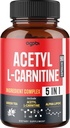 Atsetüül-L-karnitiini lisand - 2600mg 3 kuud - segatud alfa-lipohappe, rohelise tee, rohelise kohvioa ja vaarika ketoonidega - mälu ja aju tervise toetamine, mitte-GMO - 90 vegankapslit