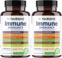 healblend 10 in 1 Immune Support Supplement Booster Elderberry, Tsink, Echinacea, Kurkum, Lactobacillus Acidophilus, täiskasvanutele (2 Pack)