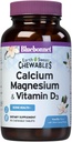 Bluebonnet Nutrition Calcium Magnesium Plus Vitamiin D3 Maamagus, Luude Tervis ja lihaste lõõgastus, Sojavaba, Gluteenivaba, Kosher sertifitseeritud, piimavaba, 90 Vanilla Maitsestatud närimistabletti