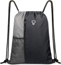 BeeGreem Grey Sport Bag Drawstring Seljakott Meestele Naised Võimlemine Seljakott Veepudeli Võrgusilma Taskud Ja Kaks Zipper Tasku 16 " x 20 "