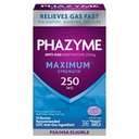 Phazyme Maximum * Tugevus Anti-Gas 250 mg Simethicone Gas Relief täiskasvanutele, Kiire Gels Kiiresti Kergendada Bloating, Rõhk & Ebamugavus, 36 Count