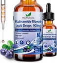 NAD täiendused naistele ja meestele, NAD nikotiinamiid Ribosiid Resveratrool 900mg & kvertsetiin, niatsiin, kollageen, biotiin, vedel NAD Plus täiendus NR900 vananemisvastase naha energia pikaealisuse fookus aju
