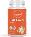 Omega 3 | 1000mg | Kalaõli | Rasvhapped | EPA & DHA | Non-GMO | 60 Softgels